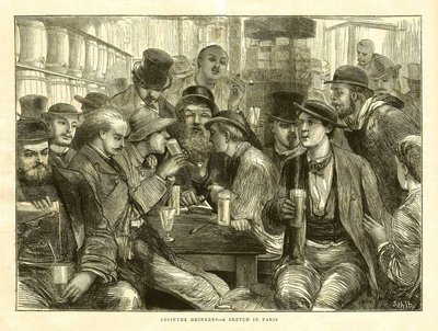 Absinthe İçenler, Paris 1872 by Frederick (attr. to) Barnard