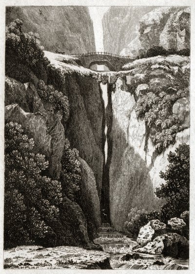 Icononzo, Kolombiya Doğal Köprüleri. CA. 1840 (Gravür) by . .