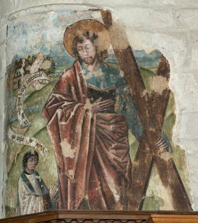 Parish kilisesi (Bizim Leydi Bölge Kilisesi). İç mekan. Koro. Duvar boyama. by . .