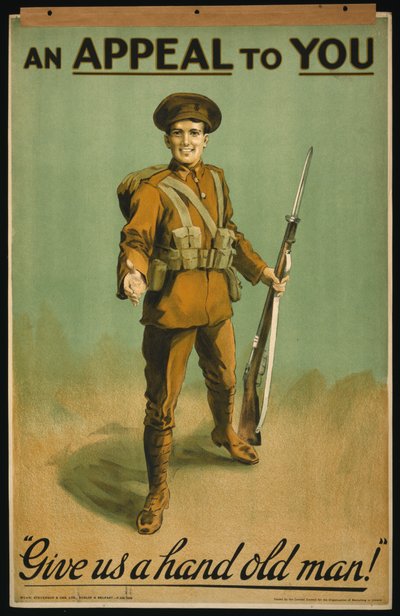 İşe Alım Posteri "Size İtiraz", Bize yardım edin yaşlı adam! 1915 (renkli taş) by . .