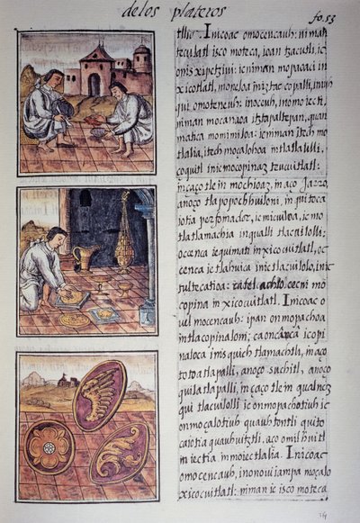 Sofra takımı ve kalkan üretimi, Florentine Codex