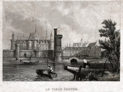Eski Louvre, 19. yüzyıldan başlayarak (gravür) by . .