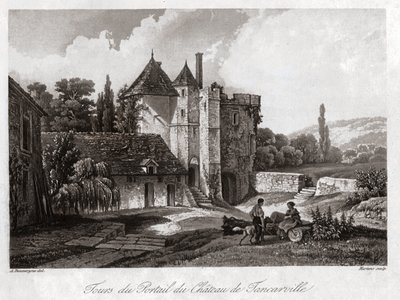 Tancarville Kalesi. 1840 dolaylarında (Gravür) by . .
