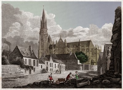 Senlis Katedrali. 1840 dolaylarında (Gravür) by . .