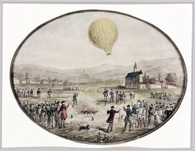 İlk halka açık balon tırmanışı, 5 Haziran 1783 by Frederick (attr. to) Barnard