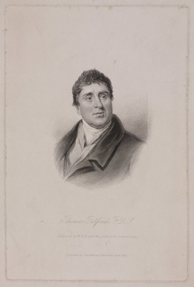 Thomas Telford FRS, İskoç inşaat mühendisi, c 1810 by Frederick (attr. to) Barnard