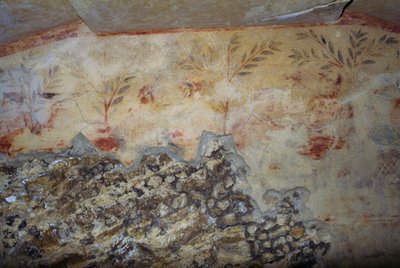 Ağaçlar, fresk, Mavi Şeytanlar Mezarı, Tarquinia Nekropolü (UNESCO Dünya Mirası Listesi, 2004), Lazio, İtalya, Etrüsk uygarlığı, MÖ 5. yy (fotoğraf) by Georg Carl Heinrich Dollmann
