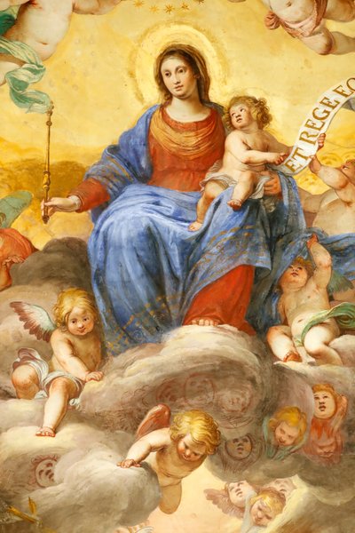 Meryem Ana ve çocuk. Taze. Palazzo Fieschi-Crosa Di Vergagni. Cenova. İtalya. by . .