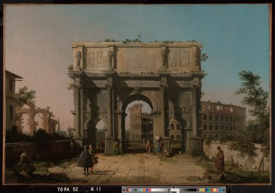 Kolezyum ile Konstantin Kemeri'nin görünümü by Canaletto