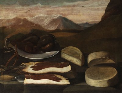Sosis, Jambon ve Peynir ile Natürmort by Anonymous