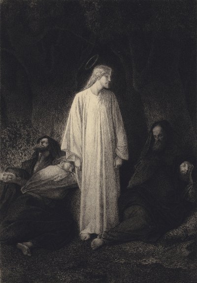 İsa ve Uyuyan Öğrenciler by after Albert Robida