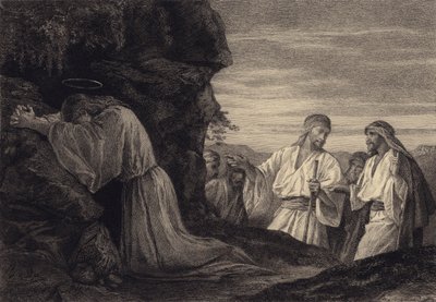 İsa dua ederken by after Albert Robida