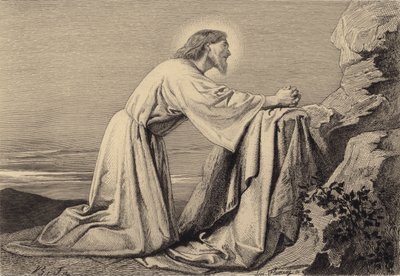 İsa dua ediyor by after Albert Robida