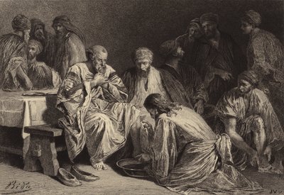 İsa Öğrencilerinin Ayaklarını Yıkıyor by after Albert Robida
