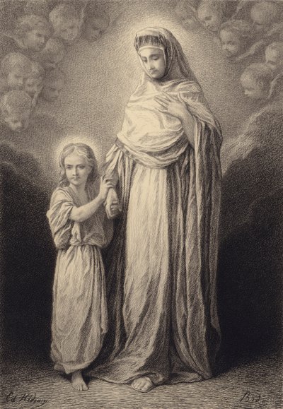 Çocuk İsa ve Annesi by after Albert Robida