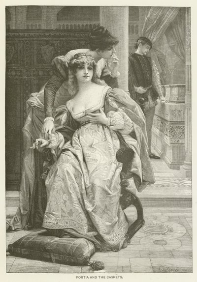 Portia ve tabutlar by after Alexandre Cabanel