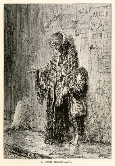 Fakir bir dilenci, Jules Verne (1828-1905) tarafından Seksen Günde Devri Alemden, Louis Dumont (d.1822) 1873 tarafından oyulmuş by after Alphonse Marie de Neuville