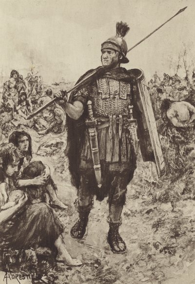 Tarladaki Esirleri koruyan bir Lejyoner by after Amedee Forestier