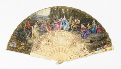 pileli fan by after Antoine Watteau