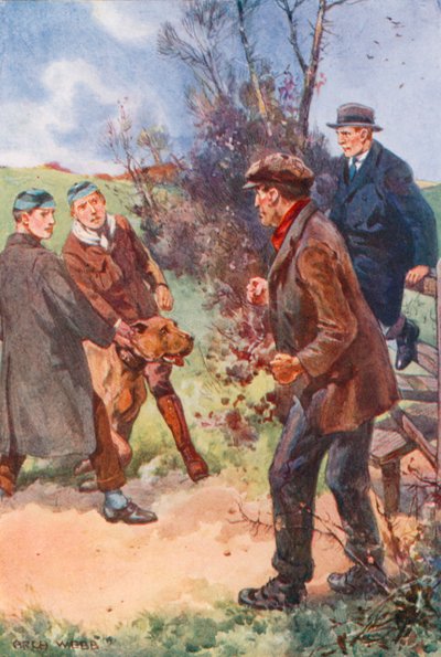 Adam rahatsız edici bir kahkahayla geri çekildi, gözleri hâlâ köpeğe sabitlenmişti. by after Archibald Bertram Webb