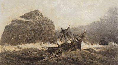 Bas Rock (kromolitho) by after C. Stanfield