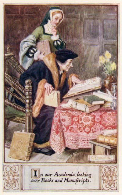 Akademimizde Kitaplara ve El Yazmalarına Bakmak by after Charles Edmund Brock