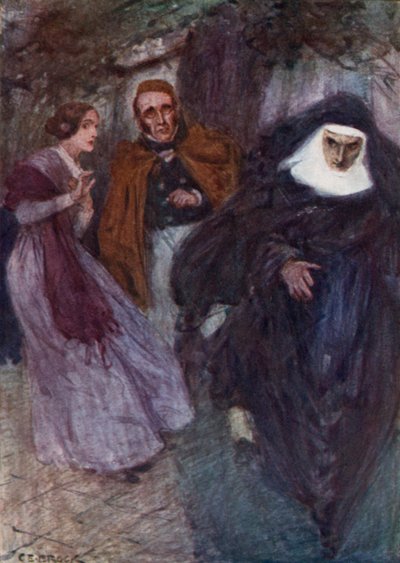 Lucy Snowe ve Paul Emanuel Okul Bahçesinde by after Charles Edmund Brock