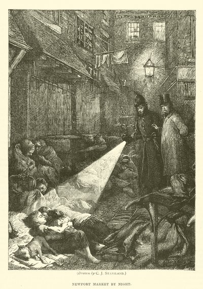 Geceleri Newport Pazarı by after Charles J. Staniland