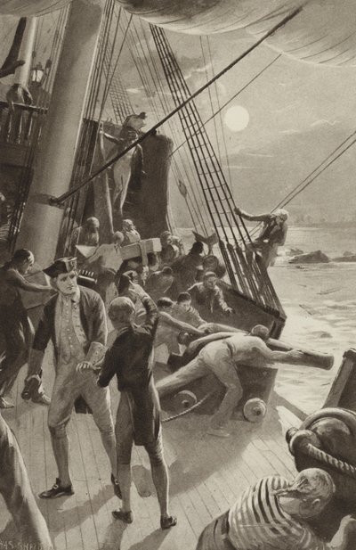 Kaptan James Cooks, Cape Tribulation açıklarında başı dertte by after Charles Mills Sheldon