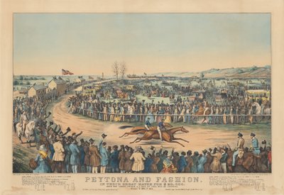 Peytona ve Moda: 20.000 Dolara Büyük Maçlarında. Birlik Kursu Üzerinden L.I. 13 Mayıs. 1845, Peytona kazandı. Zaman 7:39 3/4, 7:45 1/4 by after Charles Severin