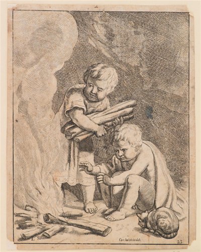Ateş yakan çocuklara by after Cornelis Holsteyn