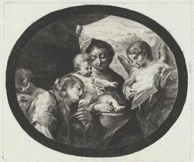 Meleklerle Bakire ve Çocuk by after Correggio Vivant Denon