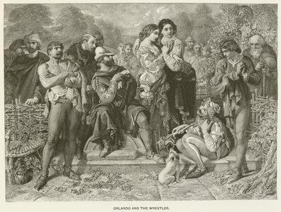Orlando ve güreşçi by after Daniel Maclise