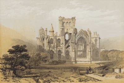 Doğudan Melrose Manastırı (chromolitho) by after David Roberts