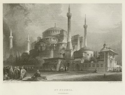 Ayasofya, Konstantinopolis by after David Roberts
