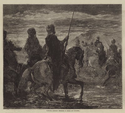 Türk Süvarileri Nehri Geçerken by after Edmond Morin