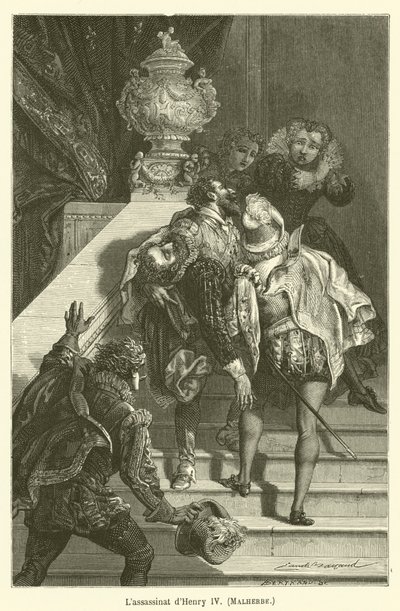 Lassassinat dHenry IV, Malherbe by after Emile Antoine Bayard