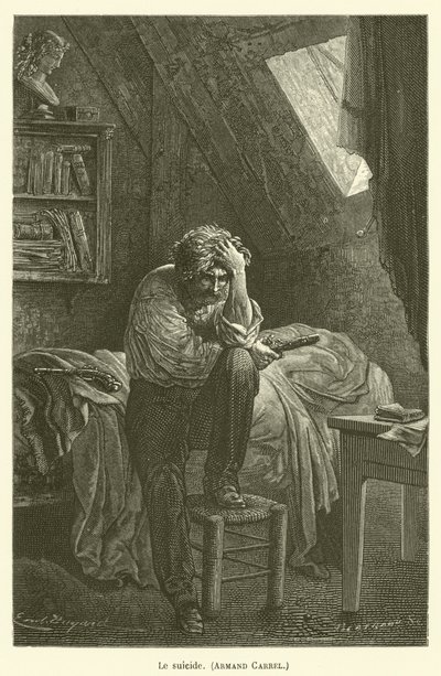 İntihar, Armand Carrel by after Emile Antoine Bayard