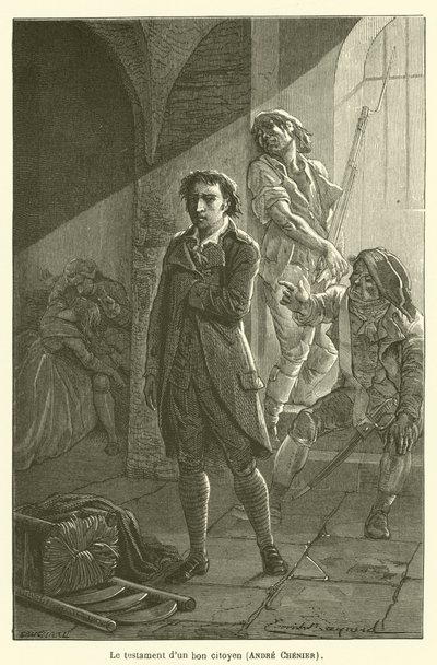 İyi bir vatandaşın iradesi, Andre Chenier by after Emile Antoine Bayard