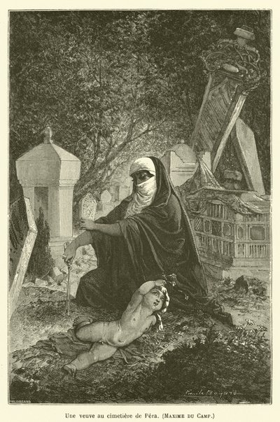 Pera mezarlığında bir dul, Maxime du Camp by after Emile Antoine Bayard