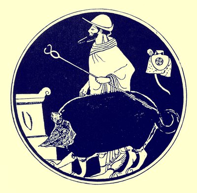 Hermes ve maskeli köpek, J. E. Harrison ve D. S. MacColl