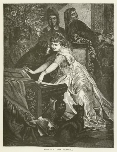 Rosina ve Kont Almaviva by after Ferdinand Keller