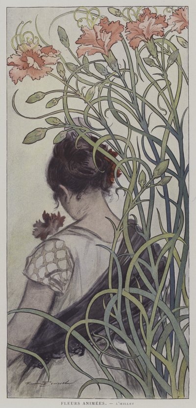 Fleurs Animeleri. LOeillet. (Animasyonlu Çiçekler: Karanfil) by after Firmin Bouisset