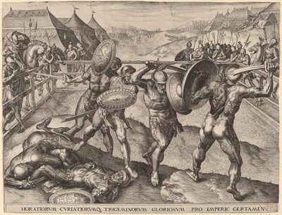 Horatii ve Curiatii Savaşı by after Frans Floris I
