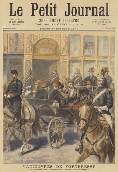 Başkan Casimir-Perier, Fransız Ordusunun manevralarını izlemekten dönüyor by after Frederic Theodore Lix