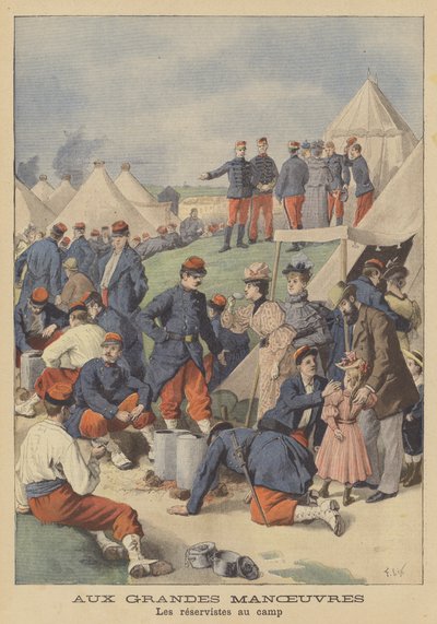 Fransız Ordusunun büyük manevraları sırasında kamptaki yedekler by after Frederic Theodore Lix