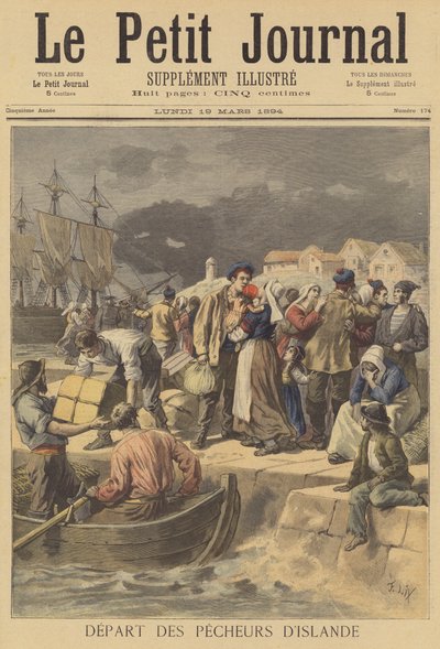 İzlandalı balıkçılar denize açılmaya hazırlanıyor by after Frederic Theodore Lix