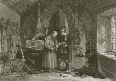 Büyük İç Savaş sırasında Kilise yağmalayan askerler by after George Cattermole