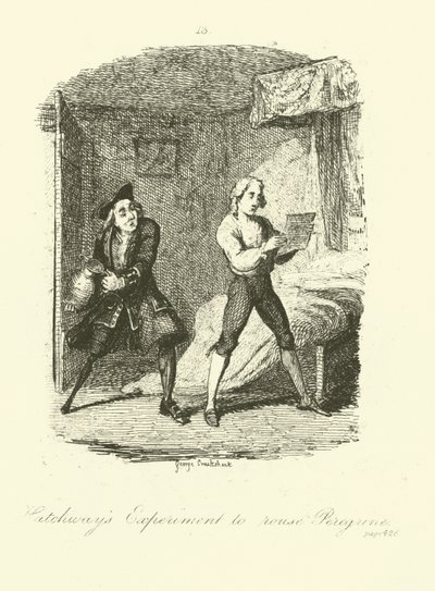Tobias Smollett tarafından Peregrine Turşu için İllüstrasyon by after George Cruikshank