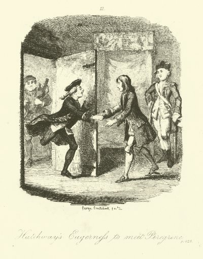 Tobias Smollett tarafından Peregrine Turşu için İllüstrasyon by after George Cruikshank